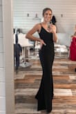 I ordered this as a bridesmaid dress for a wedding and it far exceeded my expectations! I usually wear a size medium (size 4), but based on other reviews I ordered a small and I'm glad I did! The material is thicker, so the quality is excellent. The straps are adjustable, which was a huge plus for me. I will definitely be wearing this for other formal events I have! I received many compliments on this dress. Just order it! - Hannah M.