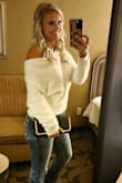 This sweater is perfect! It's baggy enough to slouch off the shoulder but is fitted at the waist to make you look thin. - Tara T.