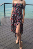 I was encouraged by other reviews and this dress is an absolute must have. Its very romantic and flowy, and can be dressed up or down, in my opinion. The slits definitely make it sexier, but I didn't think they were too high at my height. I wore it out on a winery day and was very comfortable. - Hannah A.