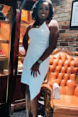 I brought this dress at the last minute for my 40th birthday dinner because my birthday outfit didn't make it on time, the dress was beautiful, good quality, and sexy. Fast delivery. I'm 143 the M fit perfectly. - Ludenie F.
