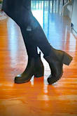 For the last two years, I've looked for a basic pair of black boots that are comfortable, hugs my ankles, aren't too heavy and durable. These are the ticket! 
I am usually a size 5.5 or 6, depending on the shoe. Based on the reviews, I opted for a 5.5 because I wanted to wear these in hot and cold weather, without always having to wear thick socks. The boots do take a little breaking in, but it's not a painful process at all. The top part of the boot hugs the top of my foot, but after a day of wearing thick socks, it's got the desired shape and durability. Definitely recommend! - Jessica C.