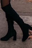 I was looking for a more affordable version of Stuart Weitzman boots I saw online and figured I would give these a try. They absolutely exceeded my expectations -- I have smaller calves/legs and typically have a tough time finding boots that fit correctly. These were perfect and did not fall down at all! - Melissa F.