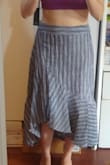 Nice casual dress to go to brunch, low key date, or the beach. Purchased in size S though I'm really in between sizes. An XS would have fit better and a little higher up where it should sit. Size S just sits above my belly button. However, I'm too lazy to exchange it, and it gives me leeway if I ever gain another 5lbs. Note that dress is not elastic band so there isn't any give. Length is accurate. There is small lining beneath. - Lily Z.