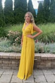 Loved this dress!!! Wore it to a wedding and it was so beautiful. The wrap makes it fit basically any body shape and was very flattering! Also, was very long that I wore 4" heels and could have still got it hemmed! - Kaylee R.