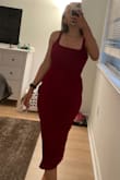 I love this dress! The color is beautiful and it fit my body perfectly. The only feedback is it was very long on me that I had to get it tailored. It would be nice for the dress to be offered in a petite. - Rachel B.