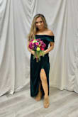 This dress is so classy and sexy at the same time. I knew this was going to run longer on me compared to the model but that's exactly what I wanted. As you can see, the length is perfect without having to hem it. I wore this dress as MOH to a wedding and got lots of compliments! - Bernadette B.