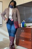 I purchased the beautiful cranberry color in a size 10 ( my normal size). I need a wide calf but these are made to fit a wider range of bodies (THANK YOU!!!). I paired with jeans for my first wear so I'm inclined to think going bare leg or pantyhose would be a breeze for fit. They look far more expensive than they actually are! A huge plus! - Erica G.