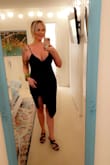 I loved this dress very much and it fits perfectly. I liked that this dress has some stretch to it and could move around and sit easily. Love it. - Kim P.
