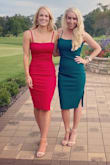 I wore this to a wedding and got a ton of compliments. I ordered a small and it fit perfectly. The fabric is thick if you don't want to wear a bra. It's very sexy but chic. I ordered the green one and the other girl had the same dress in red. - Taylor B.