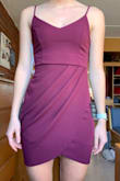 Looked exactly like I expected. Really pretty creases, fit great in the boob area. My only complaint is that because it is wrapped around the front, it does ride up a little bit, but it wasn't really an issue! Also, it is such a pretty color. - Meredith A.