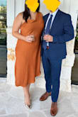 Such a great dress! Loved the one-shoulder look and still had some flow to the skirt while still being fitted. It wasn't too clingy but was tight in all the right places. Also, a great color seemed a little muted than the photo online but still a great orange. Wore it to a wedding and got so many compliments! - Catherine R.