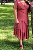 This dress fit great and was a really pretty color. The slit was a bit higher than I thought but wasn't indecent or anything. - Catherine R.