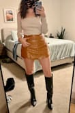 These boots were everything I was looking for and at such a great price. I wore them 5+ hours walking and dancing and no pain. They're a bit snug but I wouldn't size up. Nice and loose on the calf and sat below the knee where I wanted them. They definitely dress up an outfit but still feel casual enough. Can't wait to wear these again - already thinking of all the outfit possibilities. - Vittoria D.