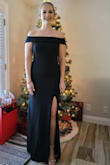 I purchased this for a black-tie wedding and immediately fell in love! The material is stretchy and soft. I am a curvier gal, so I did require some shape wear. But overall really stunning dress and good quality. - Kennah V.