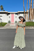Obsessed with this outfit! I ordered a size small and the skirt wasn't too long or too short. I appreciated the elastic waistband and quality layering on the skirt. The straps are on the top are adjustable ties and I felt secure. I got so many compliments during my weekend in Palm Springs with my girls. Set the birthday vibes for me! Winner! - Lauren T.