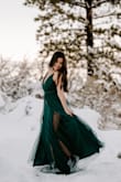 I got a size small and it came super quickly and was perfect for my senior pictures with the snow! It was quite a bit long for my height, and I would've gotten it hemmed for a dance or event, but the extra length added to the effect for the pictures! - Kaeley C.