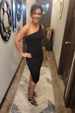 This dress is easy and flattering. It hides the tummy trouble and gives a long silhouette. I am keeping it as a go-to dress with no specific event in mind. The small fits comfortably snug. I probably could have fit into a medium also. - Shauna J.