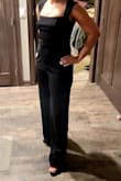 This jumpsuit fits me well and is flattering.  If you have a large chest you may need to size up for the girls. :) At the same time, it runs a little long in the legs for a shorter gal. - Shauna J.