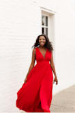 Loved this dress! I got compliments all night long! I wore it for a Christmas photoshoot and to a company Christmas party. The color is stunning and the fit is perfect! I wore a backless bra with it because I need a push-up bra to help fill out the cups! - Keiana H.