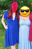 It was way more low cut and looser than I anticipated. I had to sew the front to keep it tight, but once that was done I was totally obsessed with the dress. I got so many compliments on it! - Ginny V.