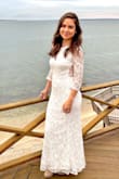 I love this dress! I just needed to get them hem done since I'm short but otherwise it fit me to a tee! - Beatriz M.