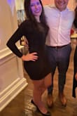 It's just a little shiny exactly what I expected.  The fabric is of good quality. I used it for a Christmas party for the company I work for. I felt good wearing even the back is off. It's was kind of a classic dress with a sexy spot. Love it! - Patricia P.