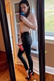 This is one of my favorite Lulus purchases to date!! SO fuzzy. SO soft. SO WARM. It's the perfect shade of light pink, chic AND WARM!! Run, don't walk!!

Paired with my favorite Lulus faux leather jeans for a chic winter look! - Maggie B.