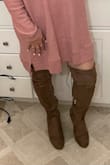 These boots definitely aren't the color shown but they're still beautiful. A little slippery on the bottom, be careful! - Jamie M.