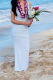 This dress was exactly what I was looking for. I bought this dress for my destination wedding in Maui. It was a perfect dress for a beach wedding. It was SO comfortable, stretchy, soft, & it fit perfectly. Definitely, a dress you could move around in & wear all day. It was a little long but that was ok because I didn't plan to wear heels with it so I had it altered. Highly recommend. - Jenny F.