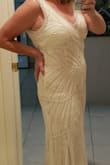 This dress was on backorder for months, but I was determined to wait. So glad I did! Love it!
Comfortable and not super tight. This pic is without Spanx, with Spanx is 10x better! Will need to hem, even with heels. Wearing it to elope in February. - Heidi M.