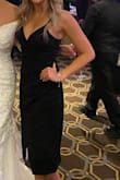 Perfect length for a wedding! Tight but not suffocating like most dresses! Have recently gained ten pounds and was looking to hide it, perfect! - Christie L.