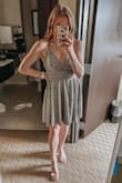Really loved this dress - it was perfect to wear as a guest to a New Years Day wedding! I got lots of compliments! It fit great and was flattering (I have a boxy figure). I'm VERY glad it has adjustable straps. Only possible negative is that I seemed to leave a glitter trail everywhere I went (the car seat, my jacket, my husbands tux) but it wasn't bad enough to bother me. Would definitely recommend! - Brya D.