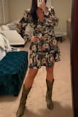 I was thrilled at how the dress fit and the softness of the material. Perfect casual party dress or to wear as a wedding guest.
I call this one my "Bourbon dress". It was hit at the Bourbon party paired with cowboy boots. Got compliments all night. The pattern is unique and makes you feel special. Would recommend! - Amy B.