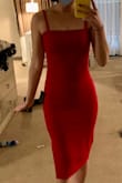 Form fitting in all the right ways! I have a very small chest and butt yet the style of this dress was very flattering and made me feel curvier than I actually am. The material is thick and luxurious. Will be saving this for a future wedding guest dress or a date night - Alice M.