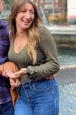 I wore this in Seattle and it paired so well with my Lulu's tan jacket. It's super comfy and gives just enough cleavage. Sometimes my bra shows because it's being pulled with the bodysuit but nothing too crazy! - Brittany C.