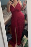 it is really hard for me to find dresses that fit my body type, especially when I'm short on time, but this dress fit me perfectly! I'm a 36H (which wasn't even an option to add to this review Lol) and the dress still fit me nice without my top spilling out at all! usually when I am ordering dresses, it takes about 10 before i find one that fits me at least a little, but this was the first dress i ordered and it was the one!!!! I couldn't be happier! - Teresa C.