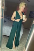 So I read all the reviews and was a little skeptical. Lulus told me to order a large but I got a medium and it is perfect. Like others have said it is long! I have Lulus 4 inch gold heels on here and it's still a little long but I think it's fine. I also need to tighten up the top somehow either with my awesome sewing skills or find someone to do it. - Melissa C.