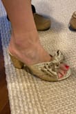 I took a chance on these, and I am SO glad I did. These shoes are simply adorable! I ordered the gold color, and they are just so pretty in person! It's so fun to find designer dupes at a fraction of the cost. A huge bonus is they are also very comfortable to walk in. Life is too short for painful heels! I tried them on immediately and snapped a quick photo so please excuse the house slippers, ha! - Stephanie G.