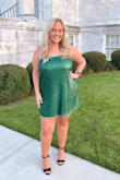 Loved it & could wear it without a bra with no issues! I loved the length and all even though I had seen some reviews saying it was too short! I wore 3-inch heels and it fit perfectly - Annabelle M.