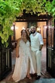 Really wonderful quality. All Lace and is very sheer at the bottom but still classy and beautiful. Perfect wedding dress especially for the beach. Being 5'0" it was a bit long. It looked like it was meant to do that. My bra size is 40F so the breast part was a bit tight on me but the crotch was hanging a bit but not super noticeable. Neither one was so bad that I couldn't wear it comfortably. You have a full range of movement in this thing. Booby tape is a must though! Would love any excuse to wear it again. Please do buy. - Jocelyn F.