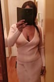 Nice shape hugging material and falls well on the body. Only a large was left and I could have used a medium but the clinging of the material make the large work as well. - Lorie J.