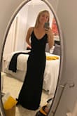 Love this dress! Simple and sexy as well as sturdy and comfortable. I'm having the waist taken in just a tad (I'm pulling it tight in the photo) but otherwise it fits like a glove. I'm taking off 3 inches at the bottom even with heels on, so keep that in mind if you're shorter than 5"7'/5'8"! - Susan B.