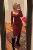 This dress is unbelievably soft and stretchy! So comfy and cute! The neckline is classy but still shows off your body. Great length and was warm enough in NYC. - Kaiya E.
