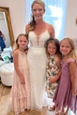 I was so impressed with this dress! ! It's beautiful and so comfortable! I did need to get it hemmed because it was a little too long. I also added some pads to give me a little cleavage, but the pads it came were great! I didn't need to add the pads to make it fit. - Christen R.