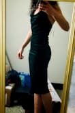 I am a comfortable small in Lulus, but I found the small in this dress to be tight getting in and out of it due to my wide shoulders (I assume I have wide shoulders given how things usually fit there, mine are 15" across). Because this is a pull-on, getting the small on and off was dicey and I think would lead to ripped stitches eventually. The medium is much easier to pull on and off, and still fits nicely around the waist and hips (not noticeably loose). I will have to play around with the cowl top a bit, but I am stoked to wear this! - Ani D.
