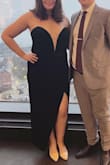Wore this to a wedding and felt very glam. Only thing is that I bought the green one, but it is so dark that it looks black in pictures. The green dress on the model must have special lighting because in real life it's quite dark. Still loved it! - Rose F.