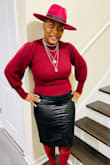 If you're looking for warmth, but not overly heavy this would be the sweater for you. I styled it with a high waisted leather skirt and the length fell just right, mid waist. The sweater is true to size and well made. Be sure to follow the care directions as it recommends hand washing. - Tesa M.