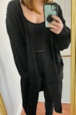 I'm very happy with this cardigan. I wore it on Christmas over a dress, but also wear it with high-waisted jeans & a crop top for a casual look, and as loungewear. I normally get a small but decided to get an XS based on the reviews and I'm glad I did. I'm 5'2 and it goes to just below my knee. It is warm & comfy. - Jaimie R.