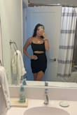 I love this dress!! I bought it for a bachelorette party and I got so many compliments. The straps are adjustable and it's pretty snug/stretchy so I didn't need a bra. The shape of the dress is super flattering. I have pretty long legs and the length was perfect! - Nicole G.