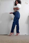 I love the material, the jeans feel very soft on my skin. I wish Lulus carried size 4 in Jeans, I know for a fact a 3 would be too small but a 5 fits a bit too loose and baggy from below the hips. Also, they are long for my short legs, I'm wearing heels in the photos and the Jeans look decent that way. Overall, I love the Jeans but they look different on a short person compared to the long-legged models in the picture. - Orianna A.